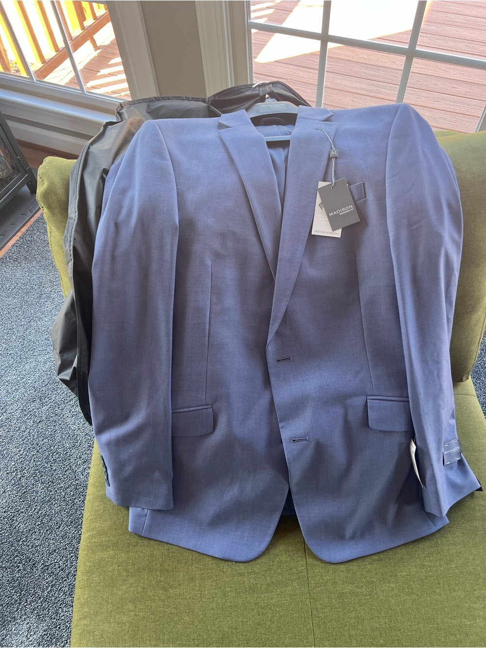 Madison Men's Light Blue Two-Button Suit Jacket